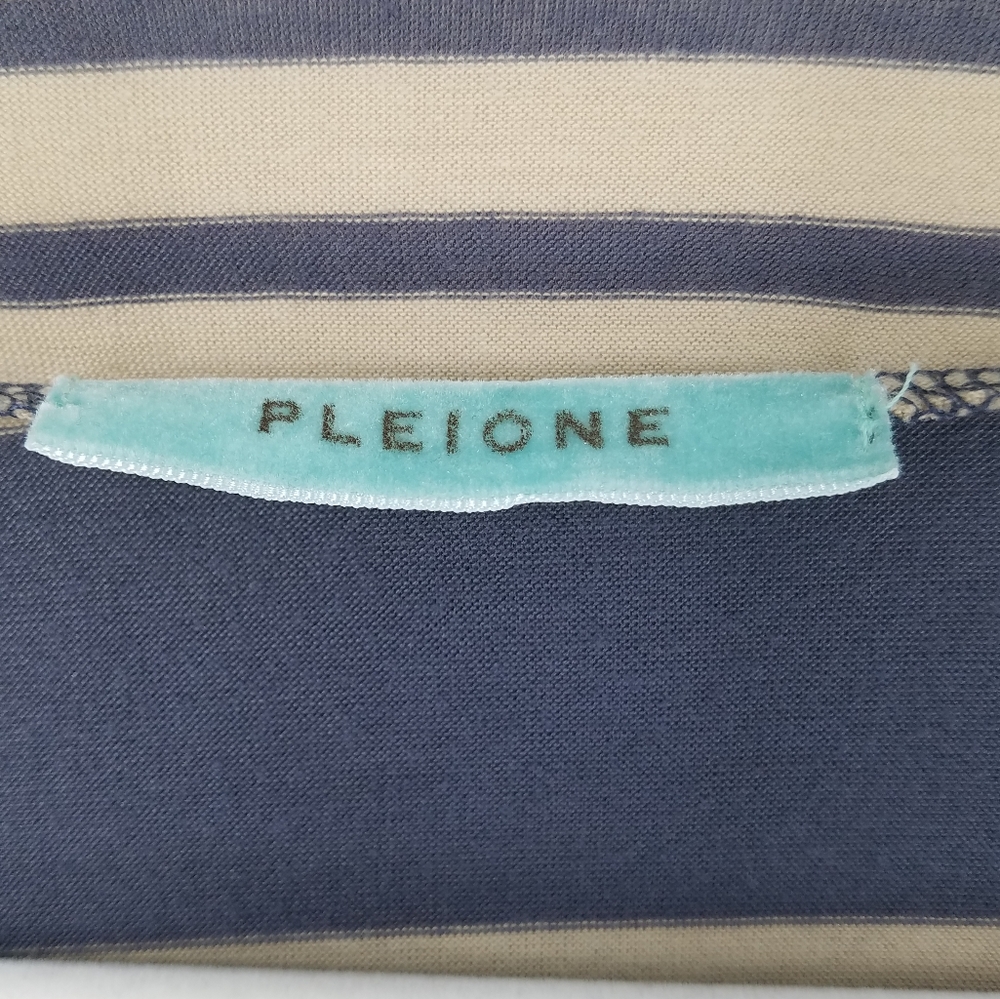 Pleione Blue Asymmetrical Striped Open Cardigan - Picture 5 of 6
